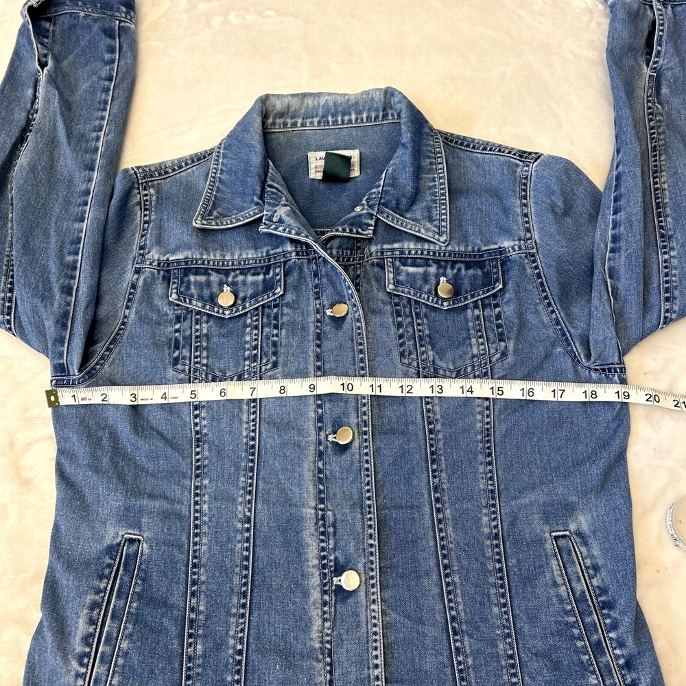 Lauren Jeans Co Women's S Jean Jacket size S Blue Jean Button-Up Pockets Denim - Picture 3 of 8